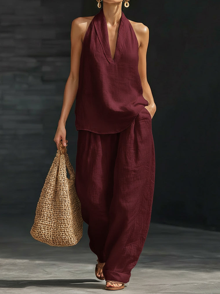 Last day 50%OFF🔥Casual And Cozy Minimalist Linen Two-piece Set