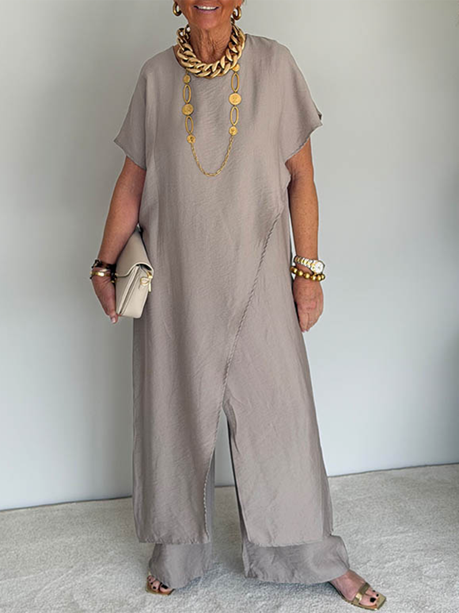 Last day 50%OFF🔥Cozy Loose-fit Asymmetrical Design Two-piece Set
