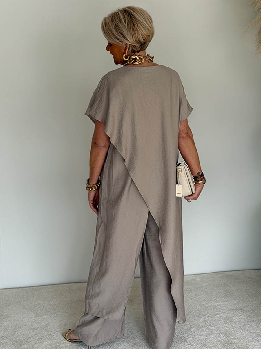 Last day 50%OFF🔥Cozy Loose-fit Asymmetrical Design Two-piece Set