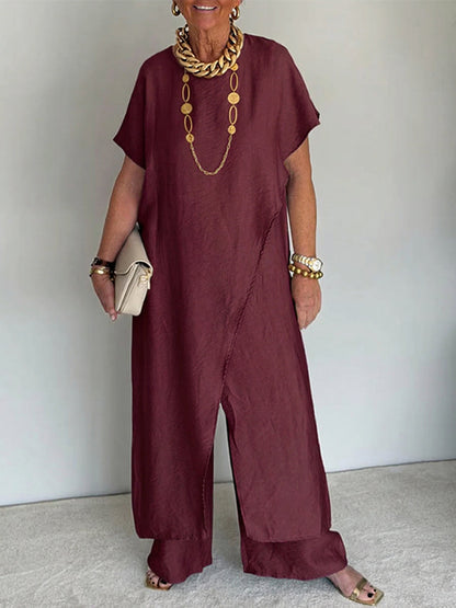 Last day 50%OFF🔥Cozy Loose-fit Asymmetrical Design Two-piece Set